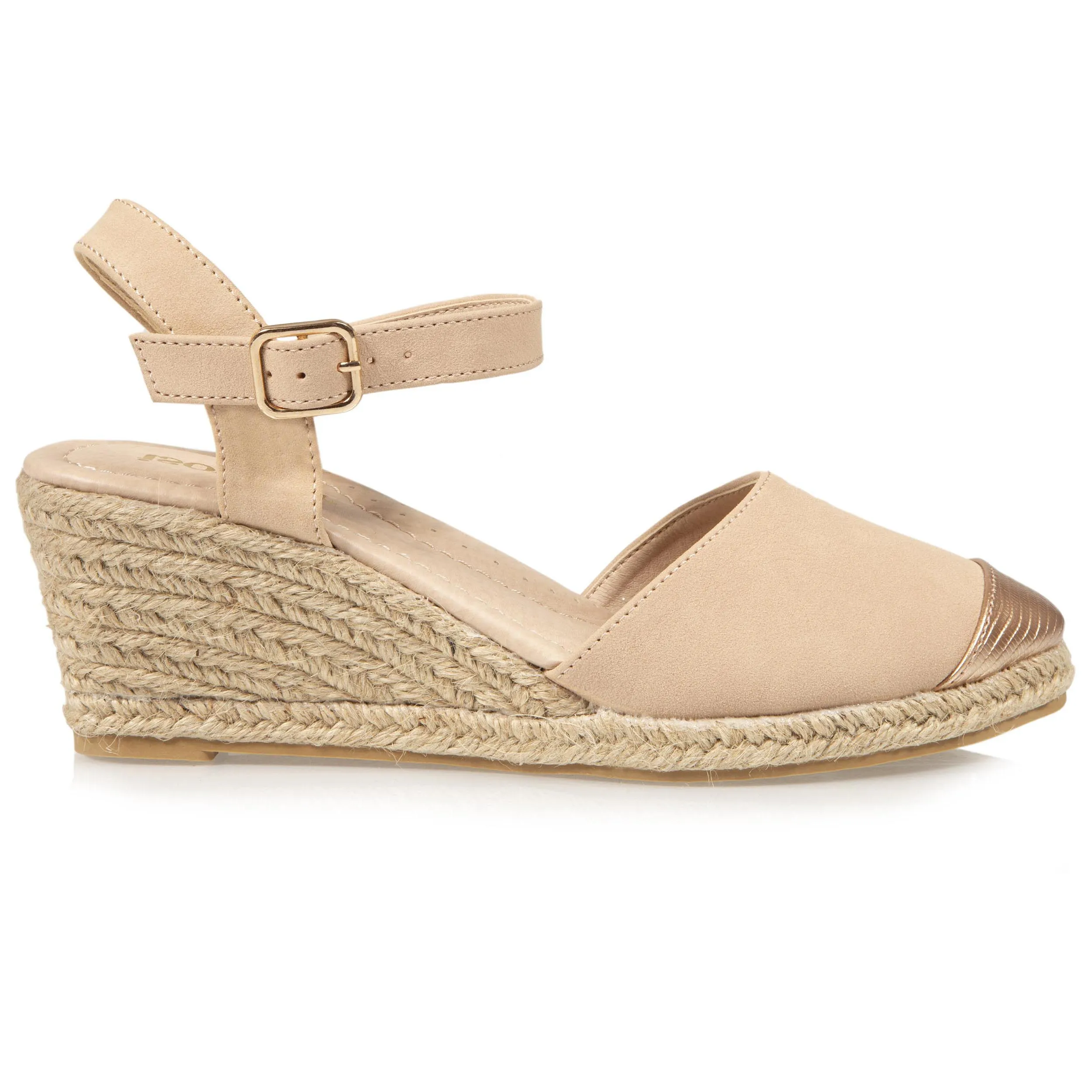 Espadrilles fermées Femme talon Nude