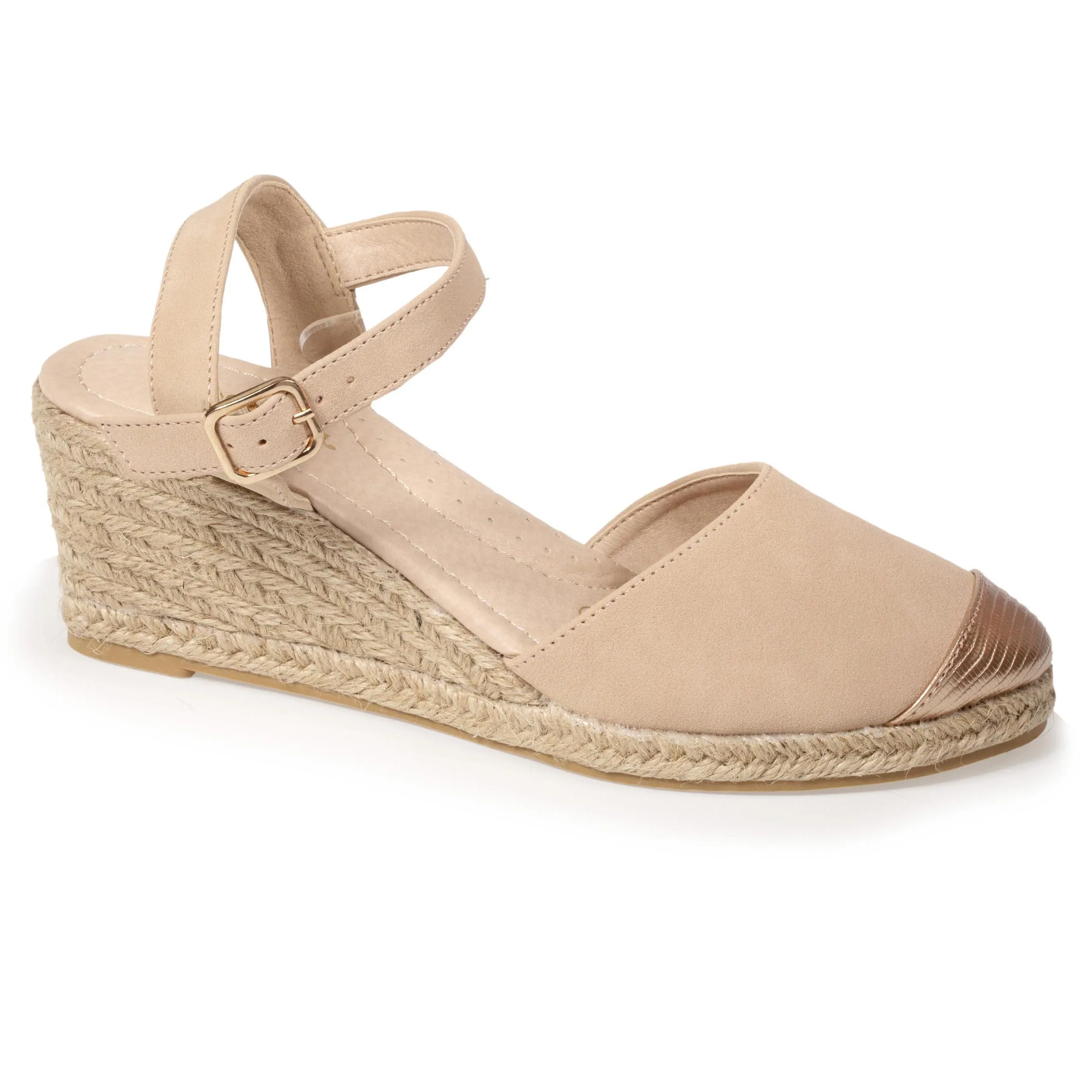 Espadrilles fermées Femme talon Nude