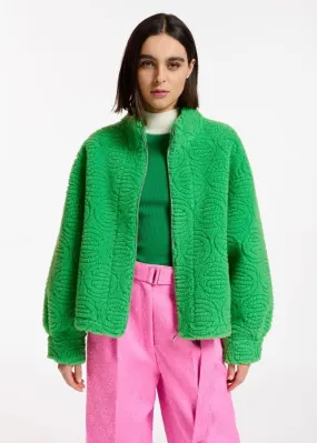 Essentiel Antwerp Either Bomber Jacket - Green Faux Fur