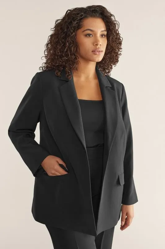 EVANS Curve Black Single Breasted Blazer