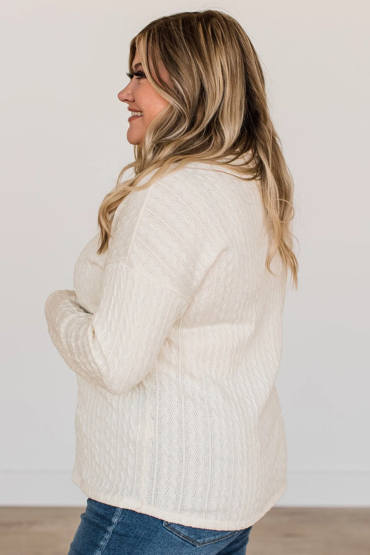 Fingers Crossed Turtle Neck Sweater- Ivory