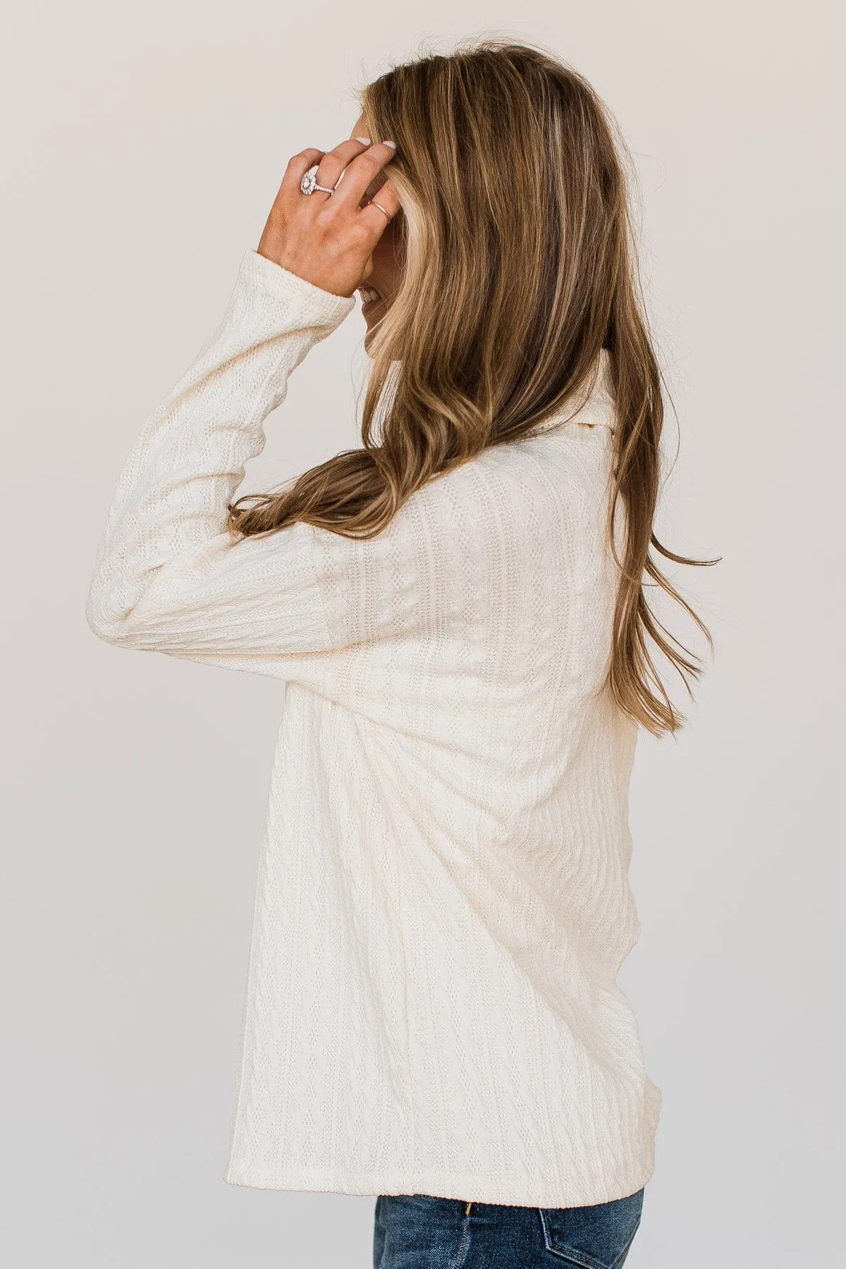 Fingers Crossed Turtle Neck Sweater- Ivory