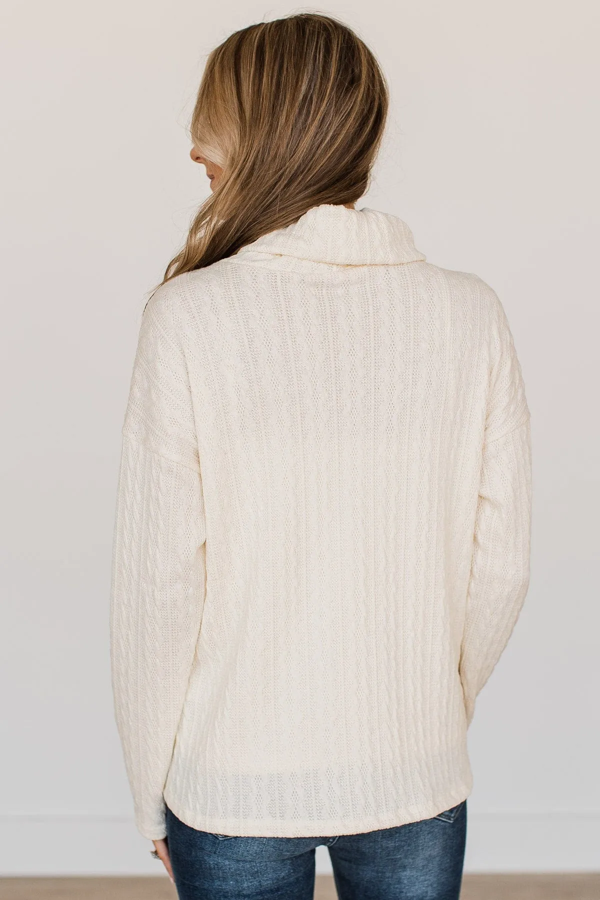 Fingers Crossed Turtle Neck Sweater- Ivory