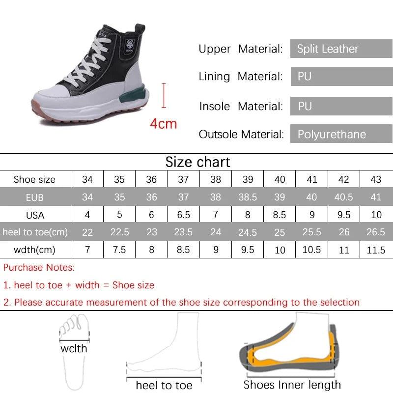 G30 Women's Casual Shoes - High Top Sneakers - Thick Soled Boots