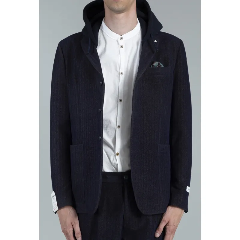 GIACCA BLAZER CON CAPPUCCIO, BLU