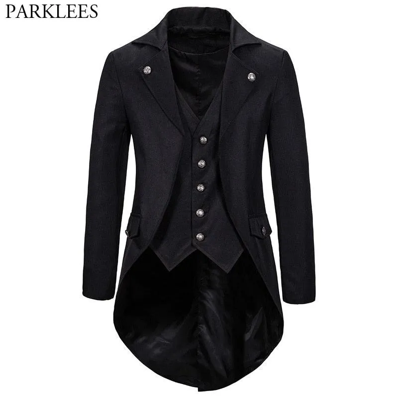 Gothic Victorian Tailcoat Jacket Steampunk Medieval Cosplay Costume