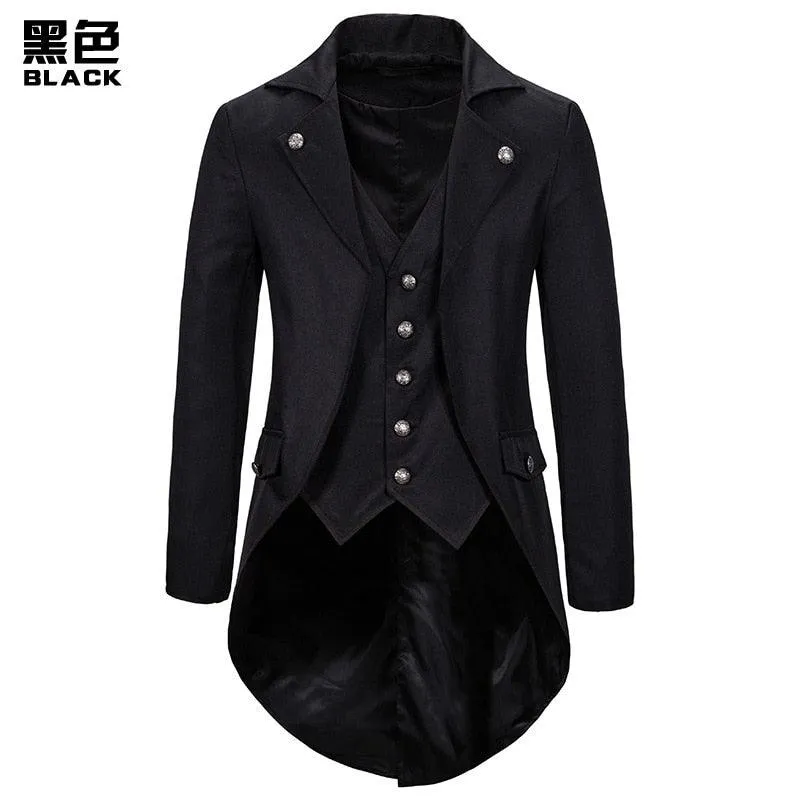 Gothic Victorian Tailcoat Jacket Steampunk Medieval Cosplay Costume