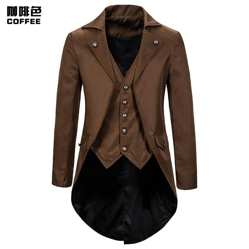 Gothic Victorian Tailcoat Jacket Steampunk Medieval Cosplay Costume