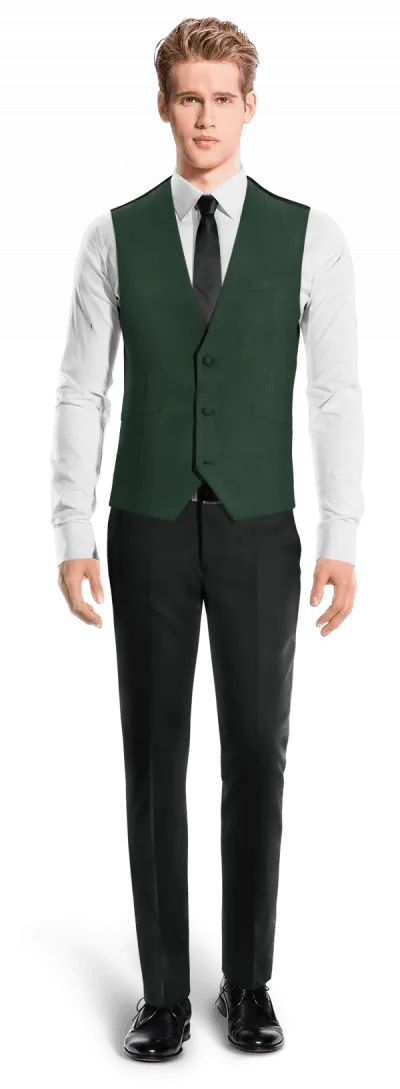 Green 3-buttons Waistcoat