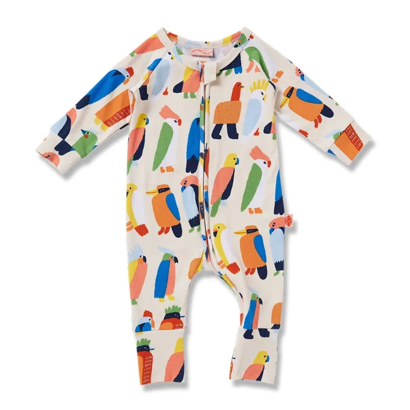 Halcyon Nights LS Zip Suit - Flamin' Galahs