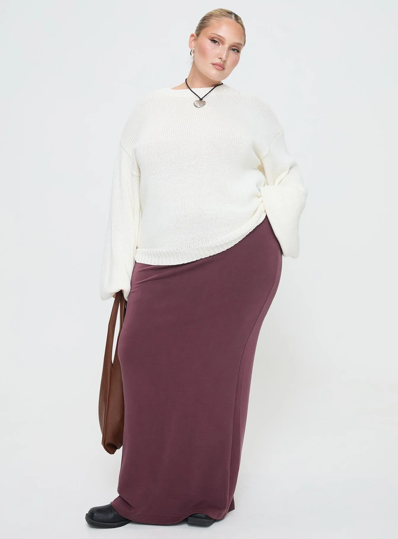 Harmony Knit Sweater White Curve