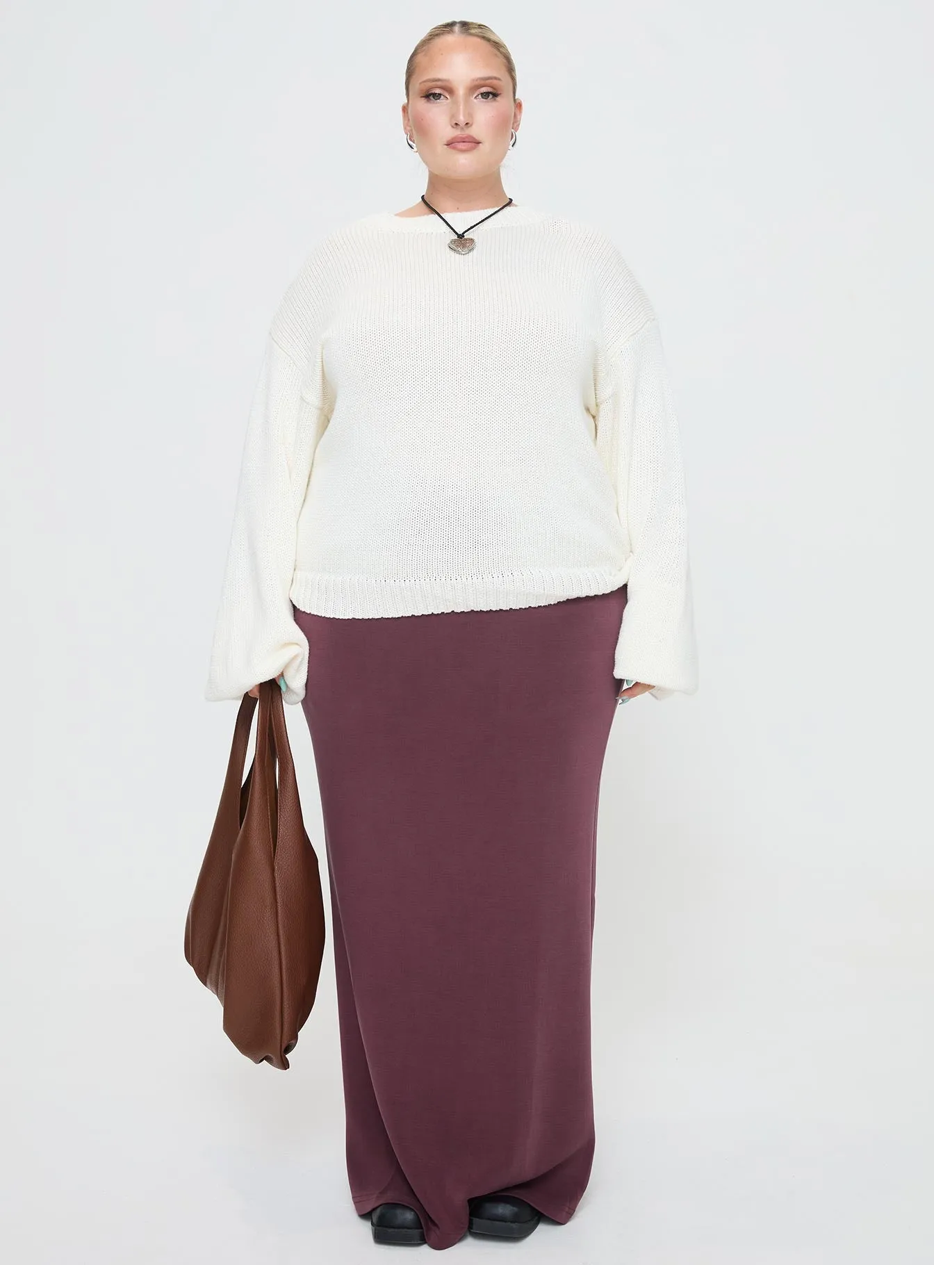 Harmony Knit Sweater White Curve