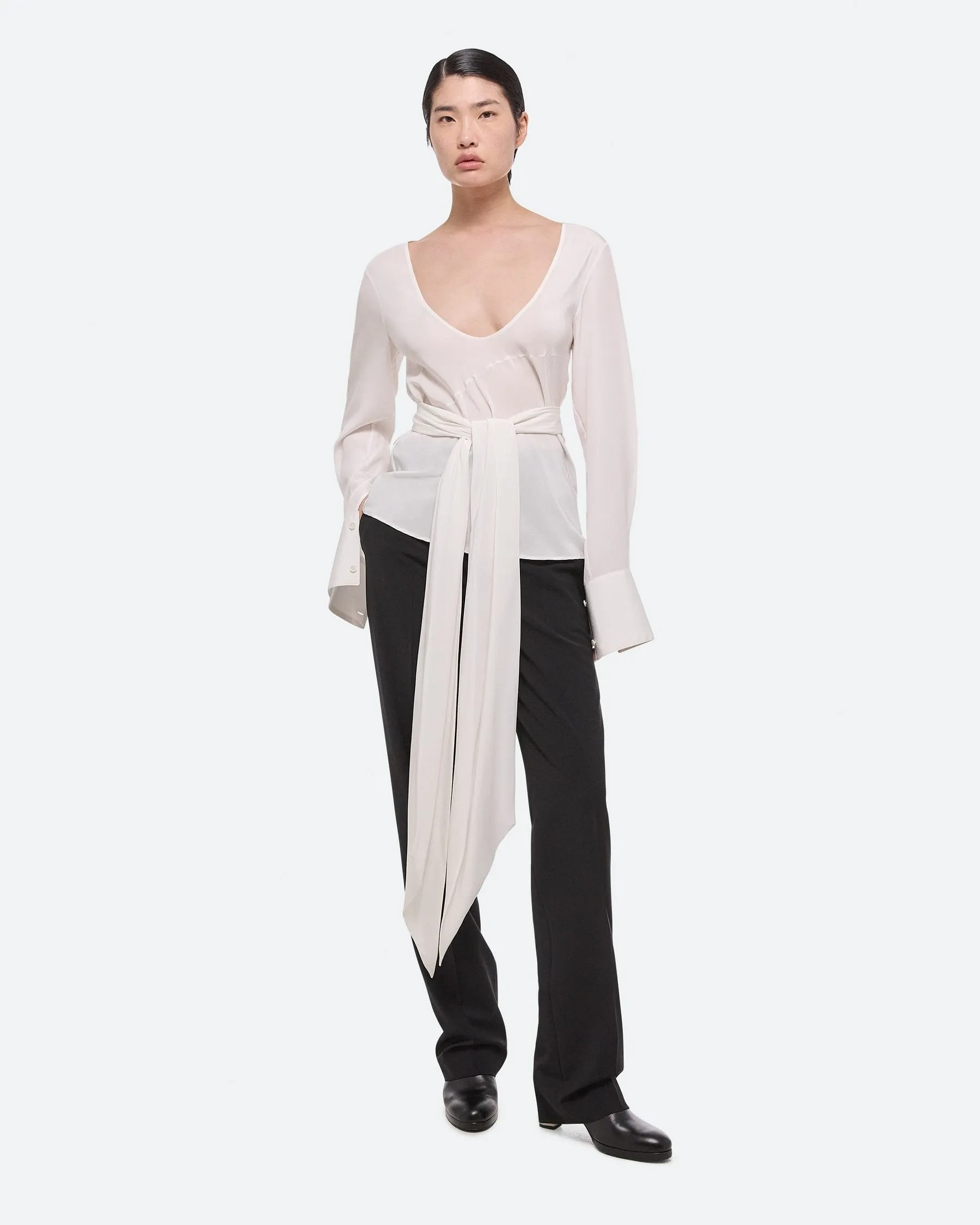 Helmut Lang Scarf Top in White