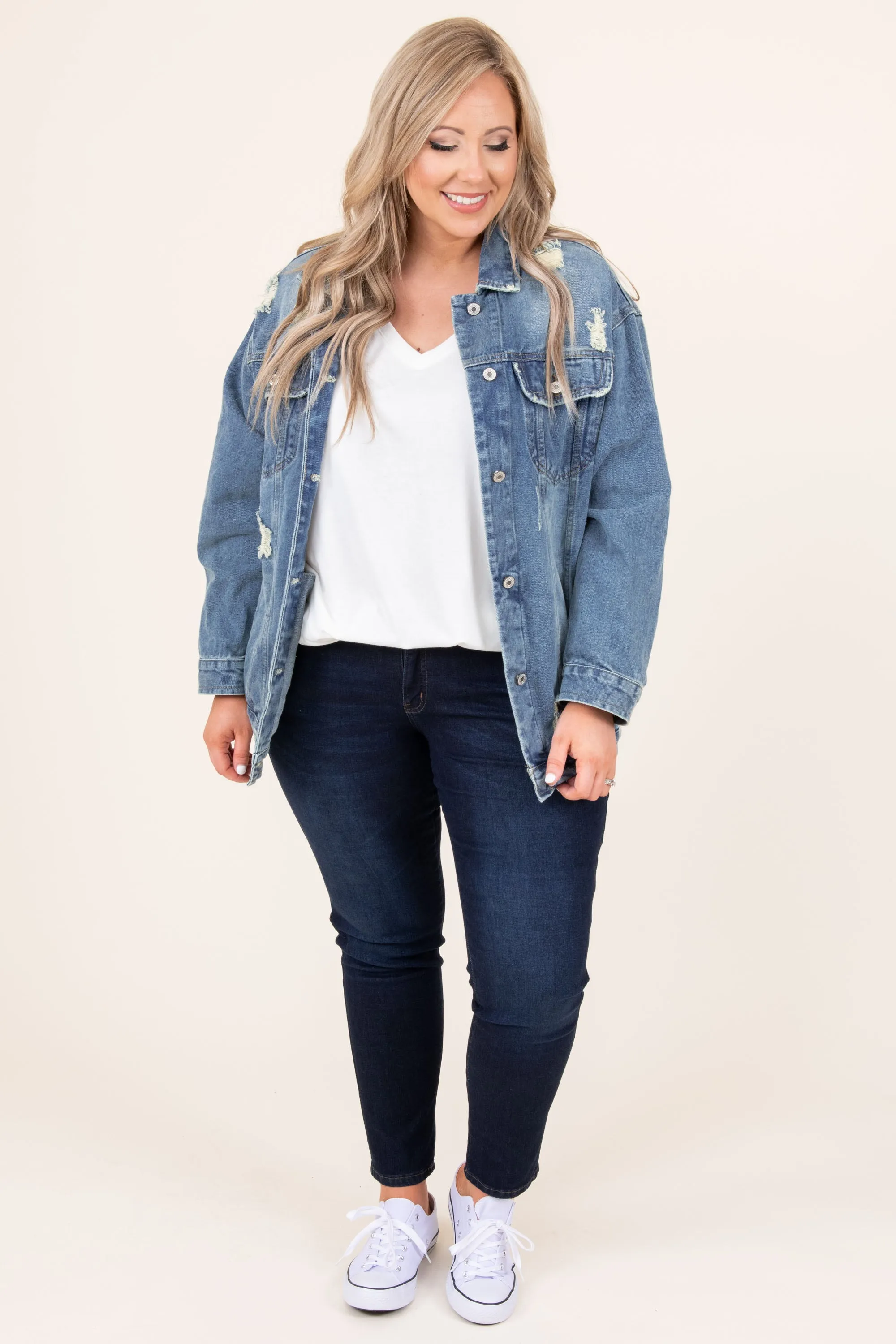 Hollywood Hills Denim Jacket, Medium Wash