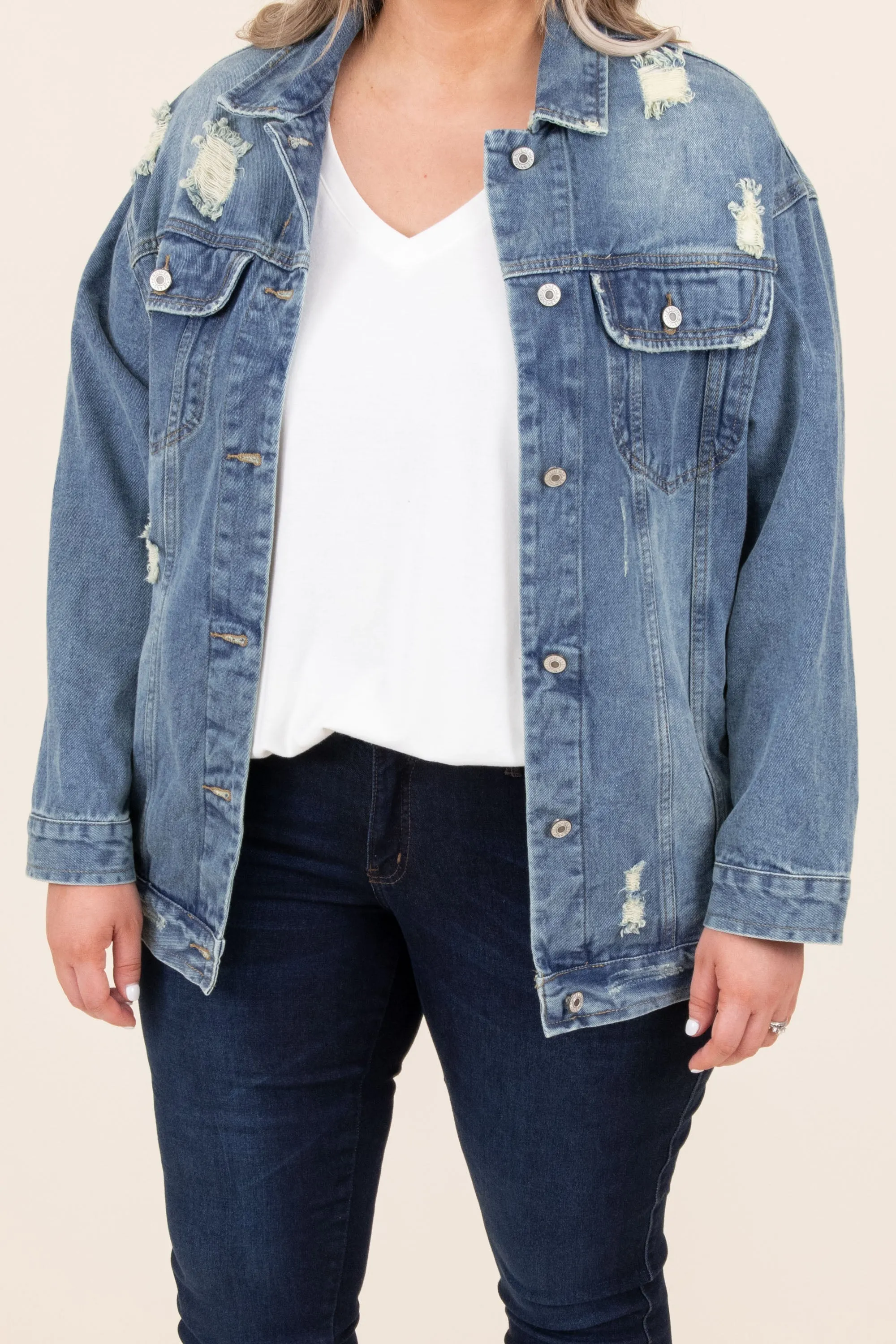 Hollywood Hills Denim Jacket, Medium Wash