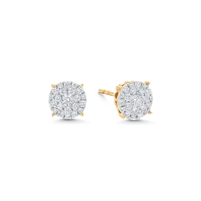 Illusion Round Cut Diamond Studs