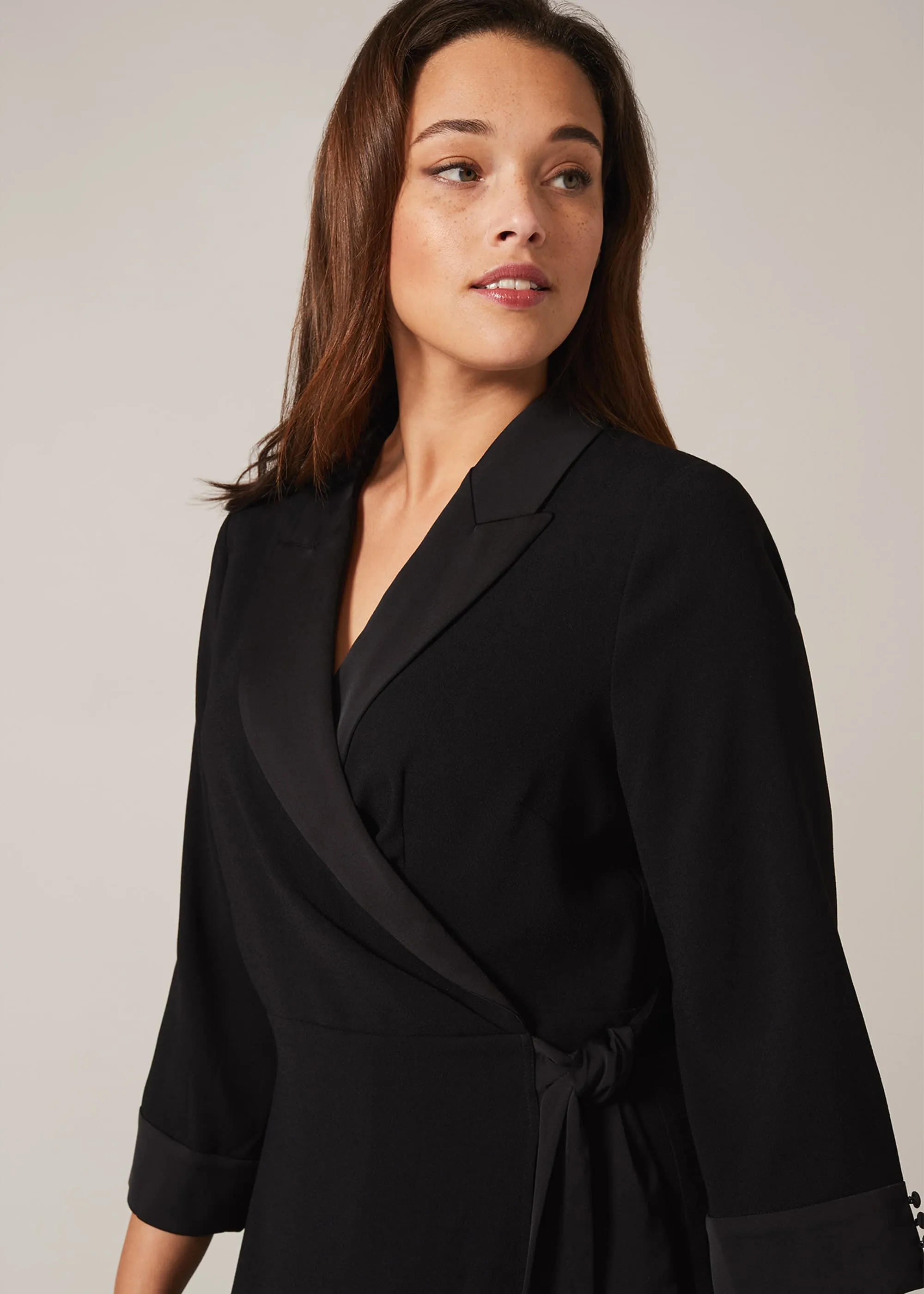 Iris Tuxedo Wrap Dress