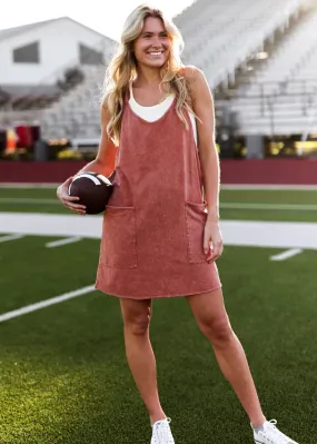 Jadelynn Brooke Ready To Play Dress | Maroon Acid Wash