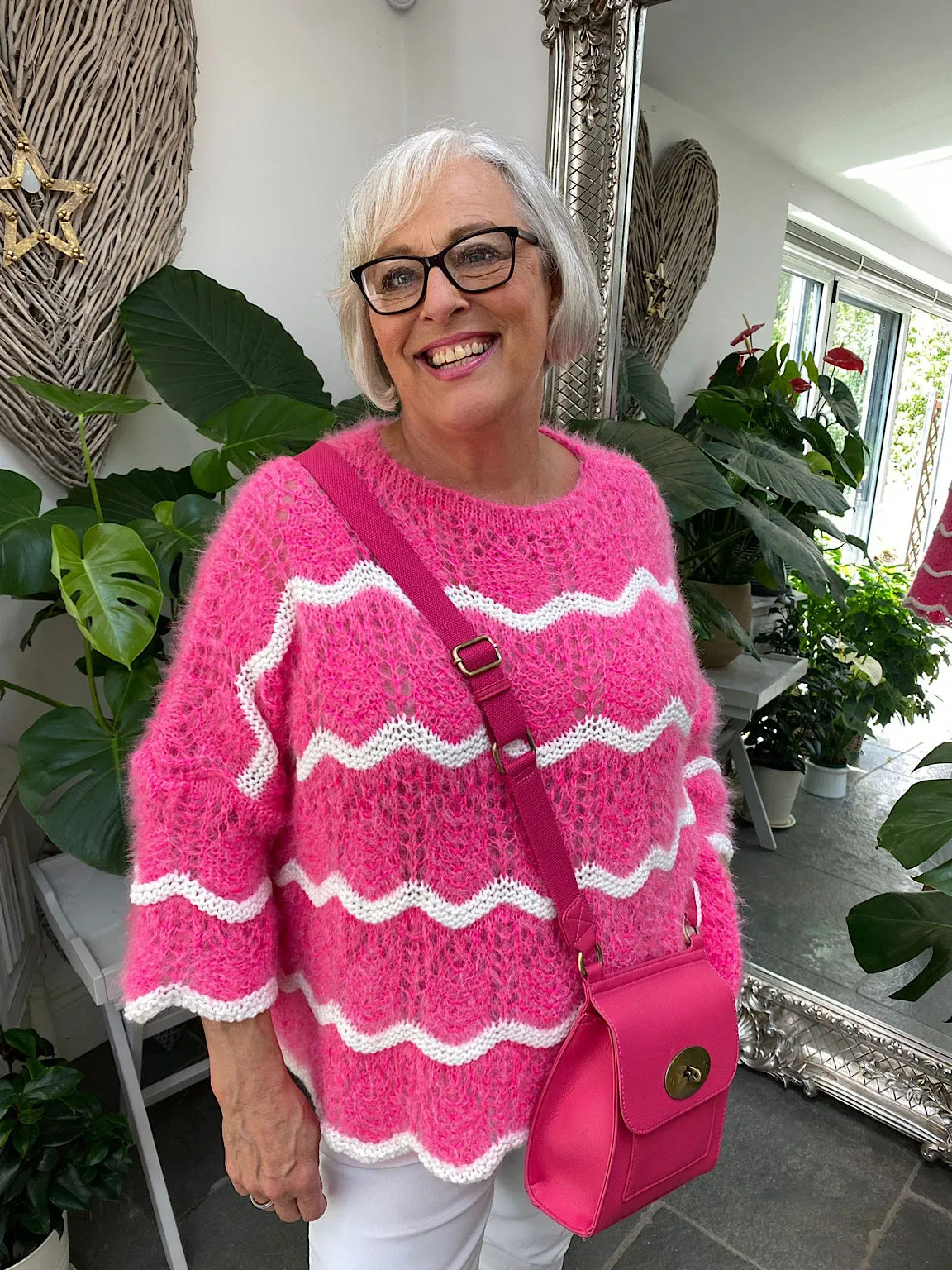 Lipstick Pink Luxury Fluffy Jumper Sharon