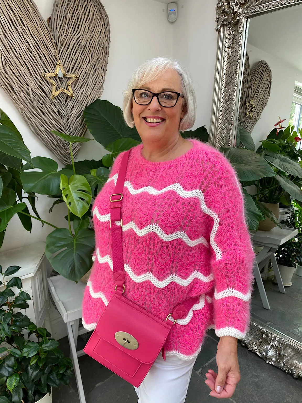 Lipstick Pink Luxury Fluffy Jumper Sharon