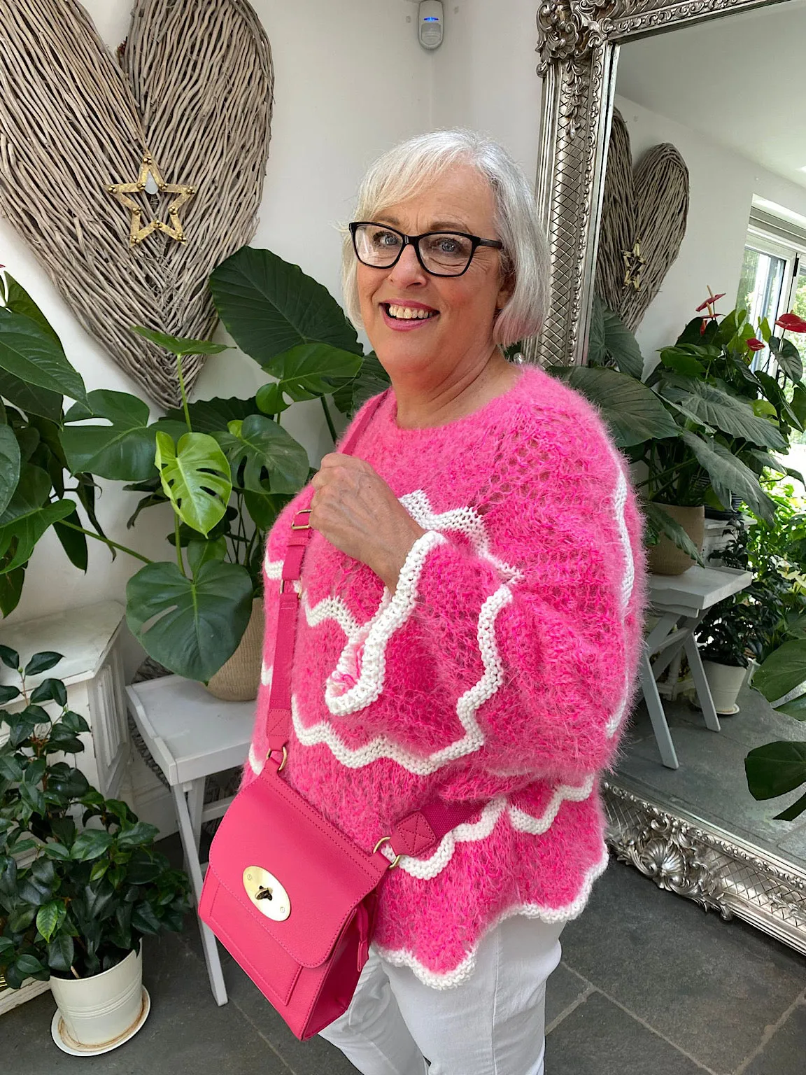 Lipstick Pink Luxury Fluffy Jumper Sharon