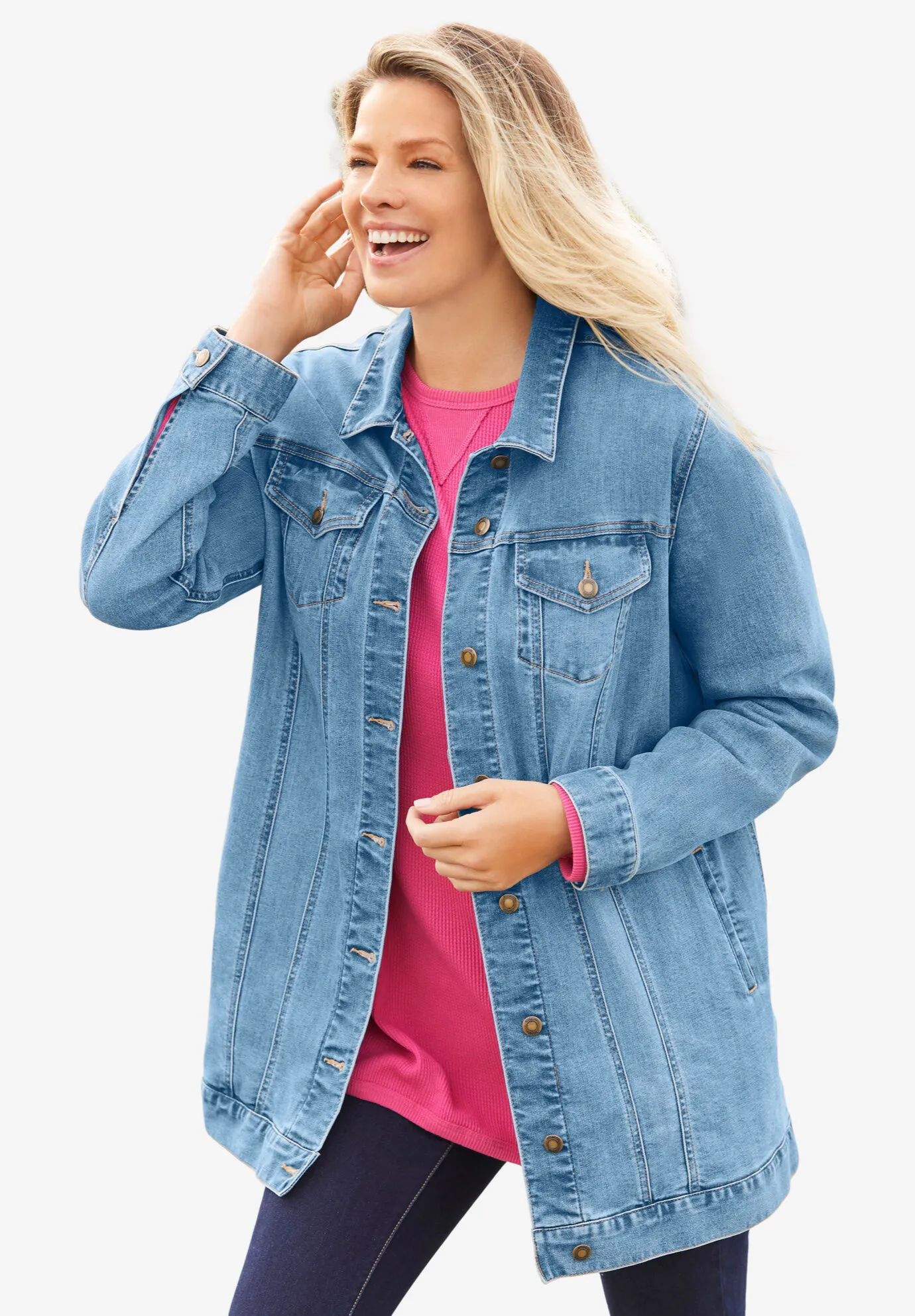 Long Stretch Denim Jacket