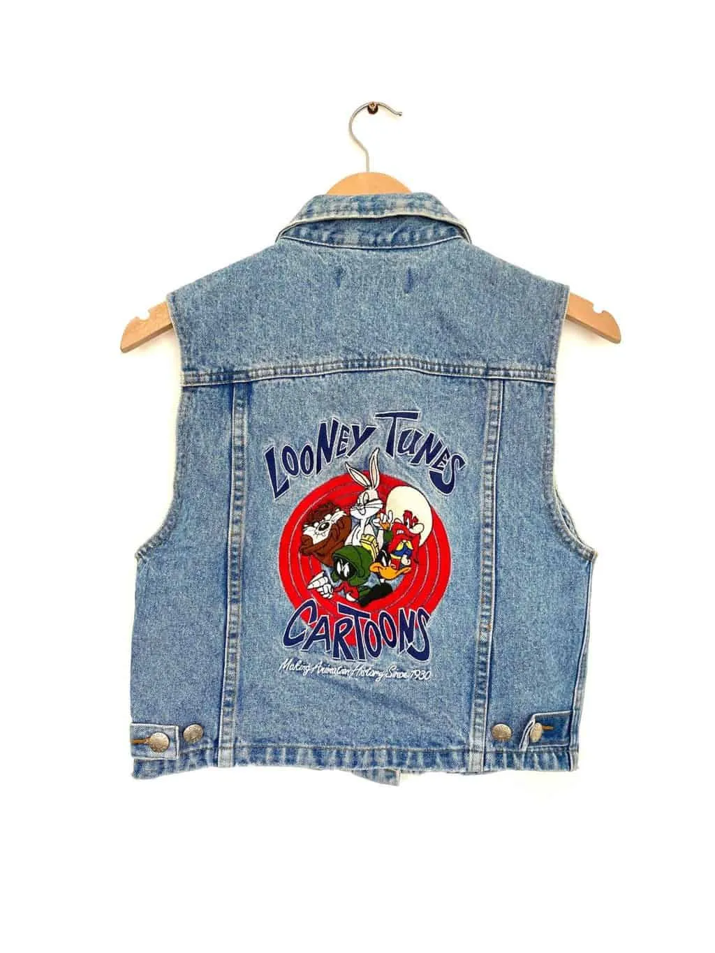 Looney Tunes denim sleeveless waistcoat by Warner Bros – Small