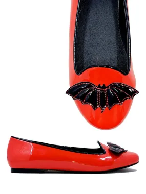 Lydia Red Bat Flat