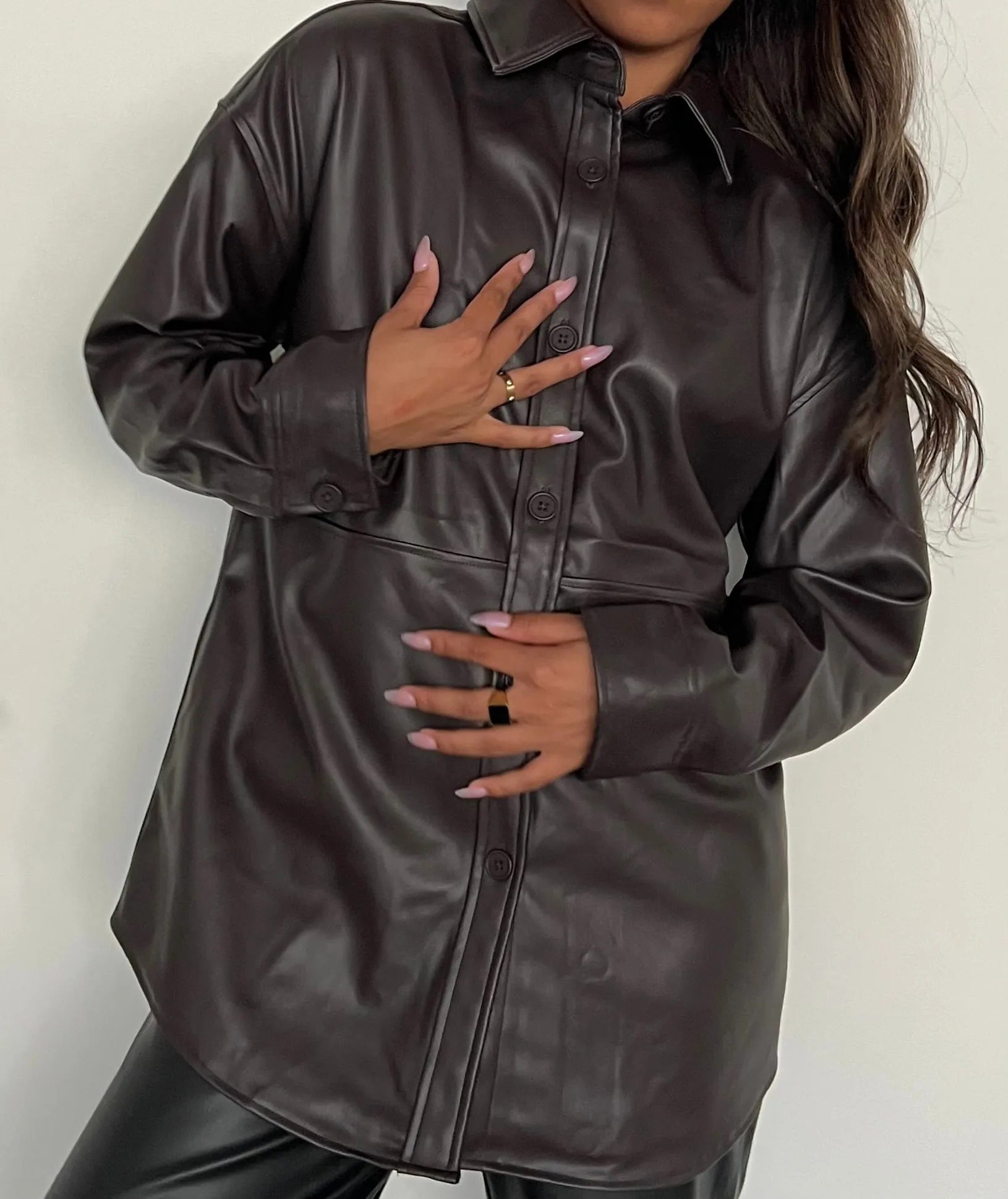 Makayla Leather Shirt