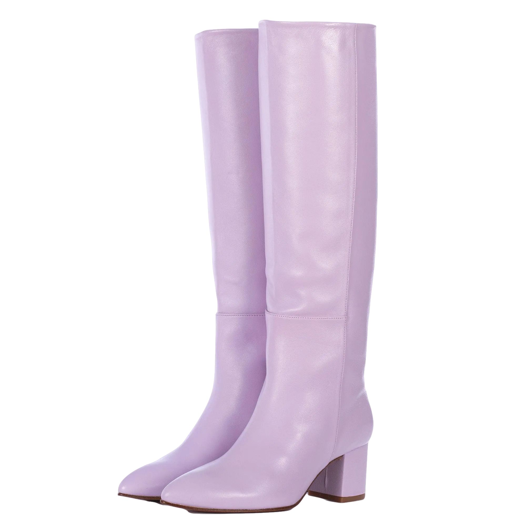 MAUVE LEATHER TALL BOOTS