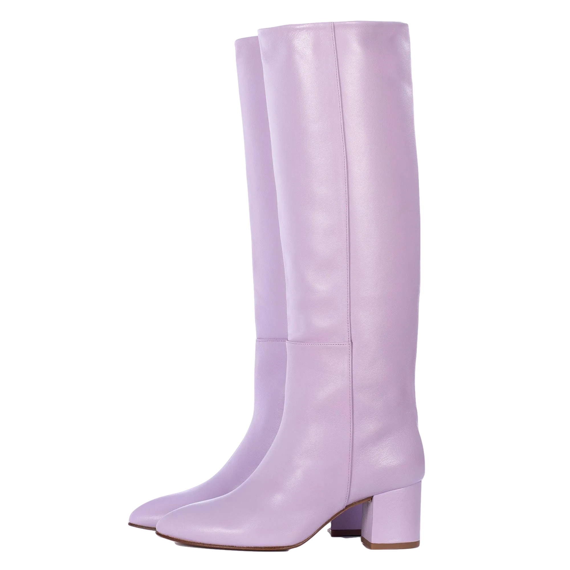 MAUVE LEATHER TALL BOOTS