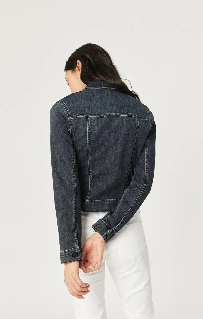 Mavi Samantha Jean Jacket in Blue Black Tribeca