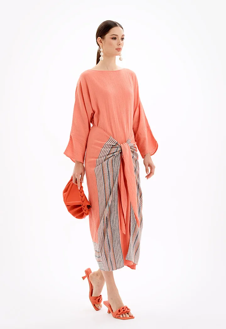 Maxi Wrap Dress With Self Tie Detail - Ramadan Style