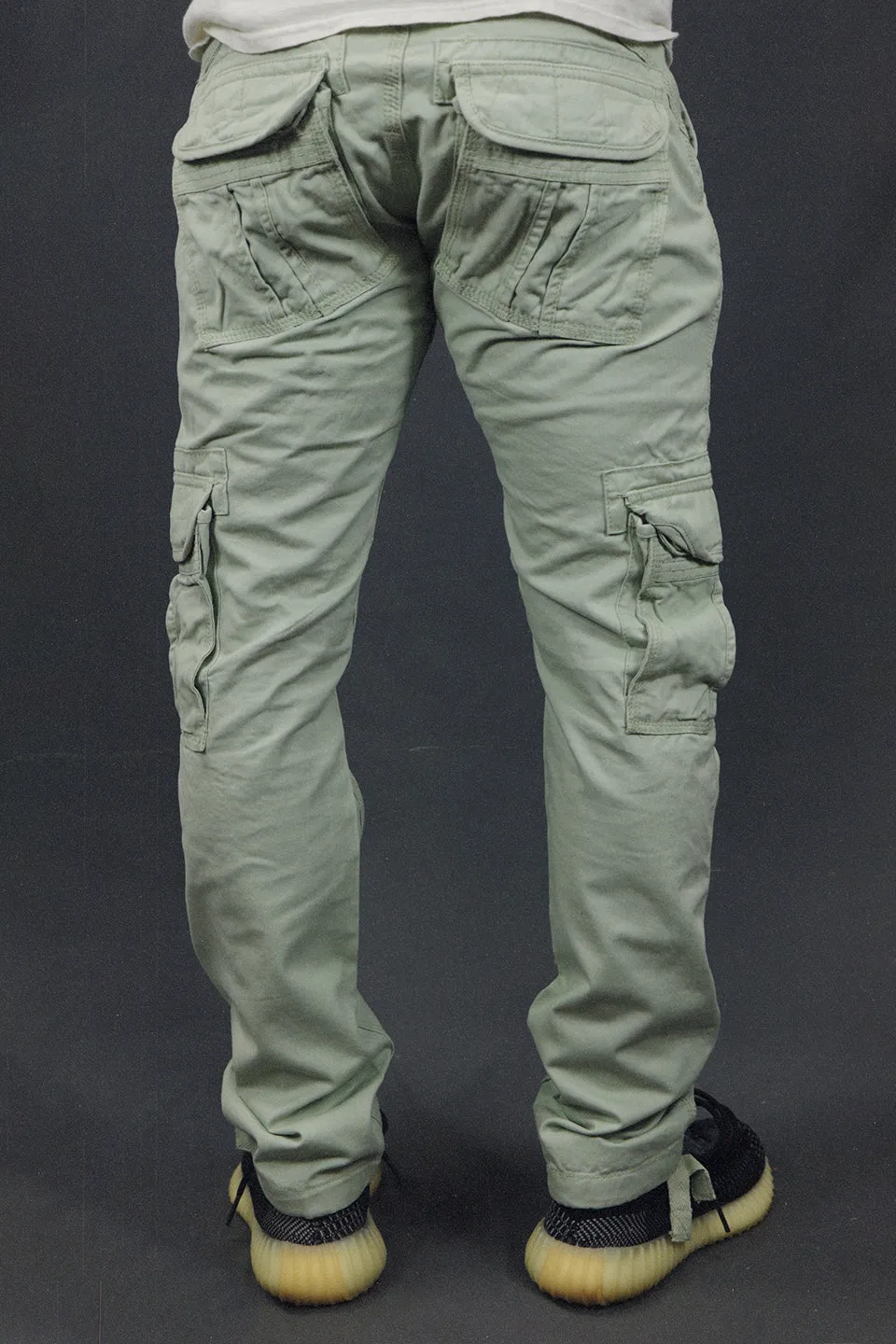 Men's Sage Combat Pants Six Pocket Cargo Pants To Match Sneakers | Sage