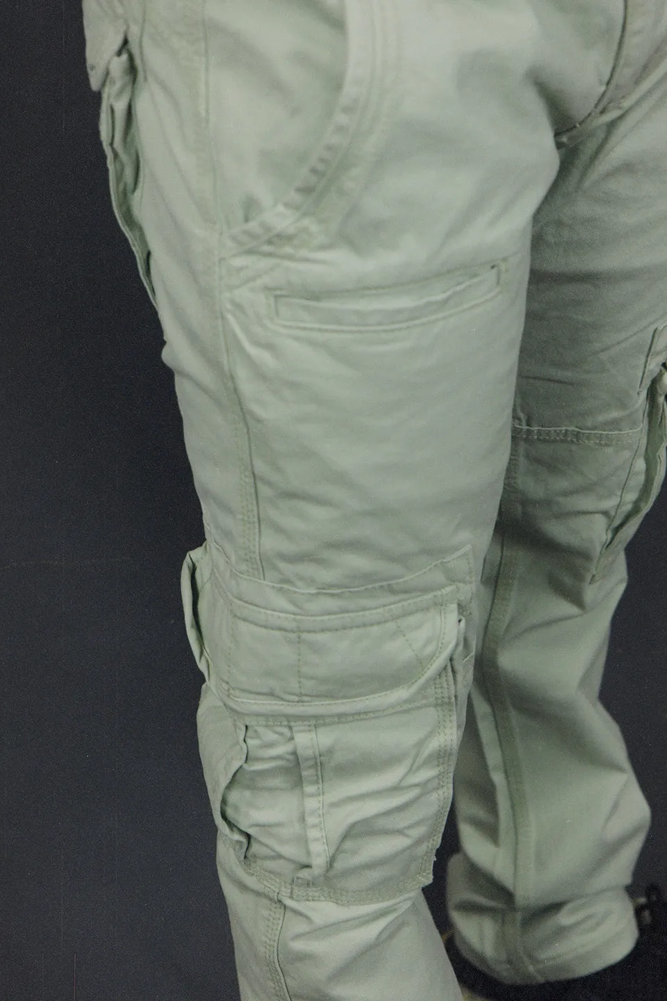 Men's Sage Combat Pants Six Pocket Cargo Pants To Match Sneakers | Sage