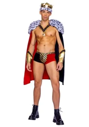 Men's Sexy Faux Fur Royal King of Hearts Costume | Sexy Costumes