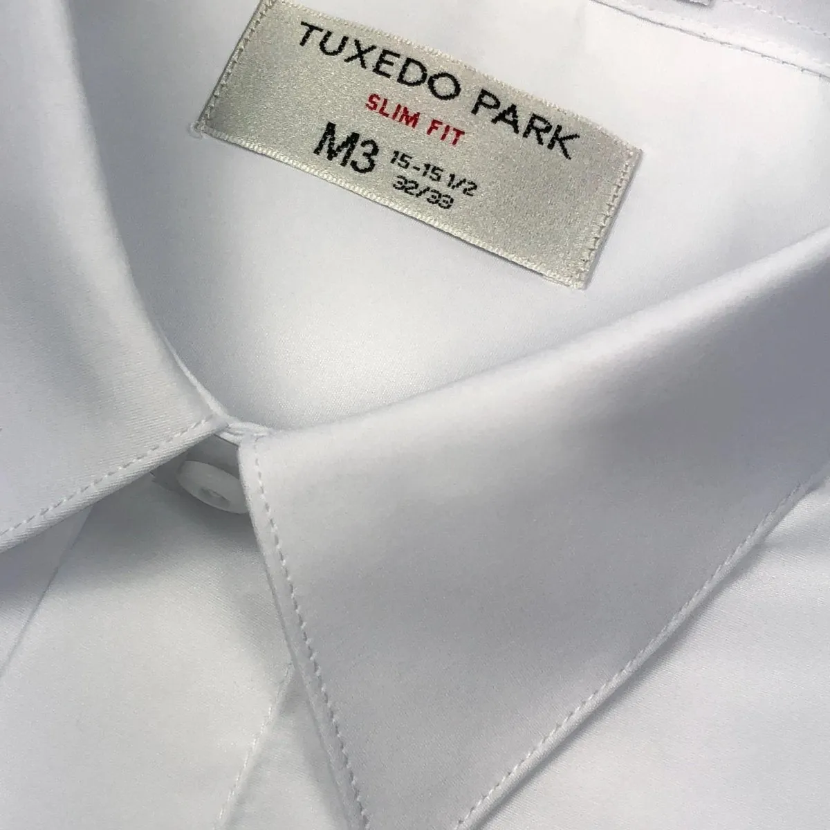 Men's Solid White Microfiber Formal Tuxedo Shirt - RENTAL