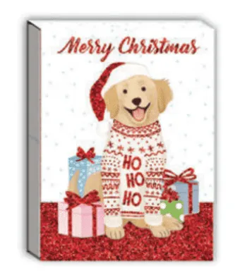 Merry Christmas Golden Pocket Notepad