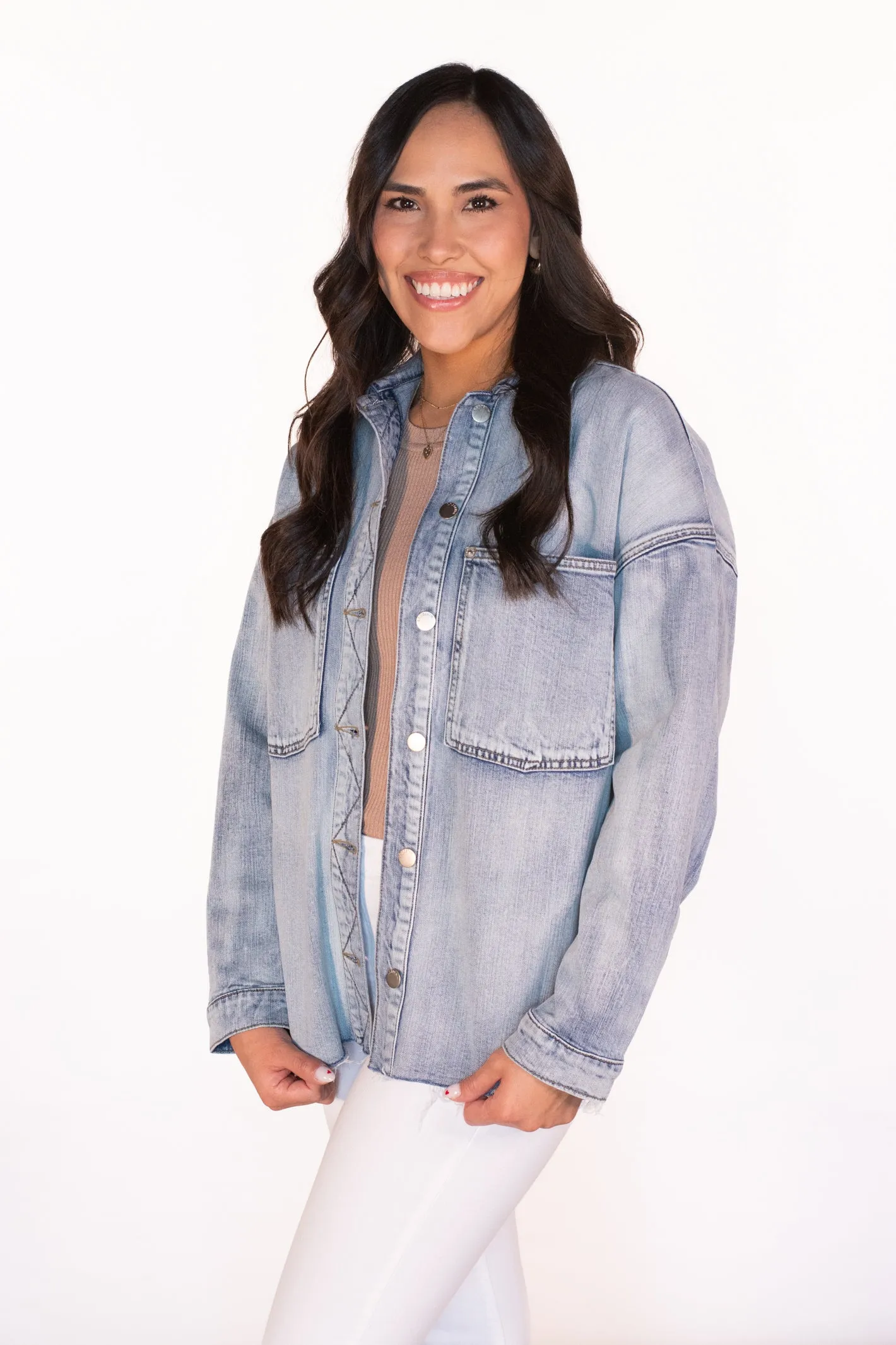 Modern Edge Light Wash Denim Jacket