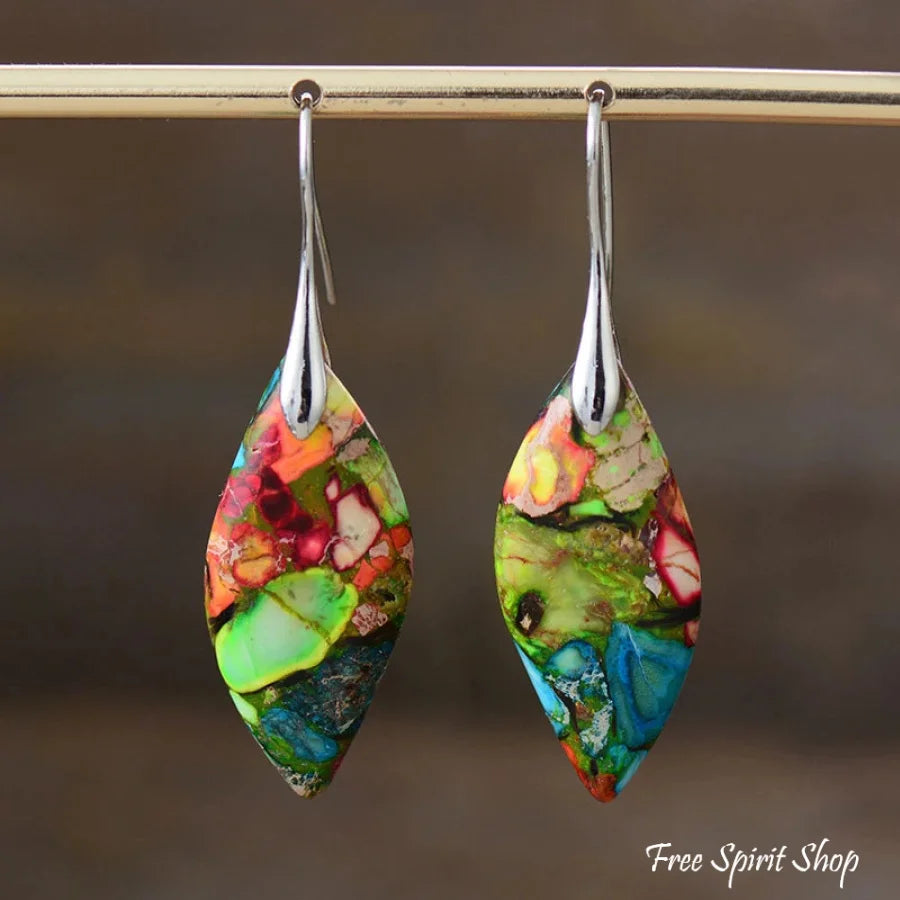 Multi-color Imperial Jasper Earrings