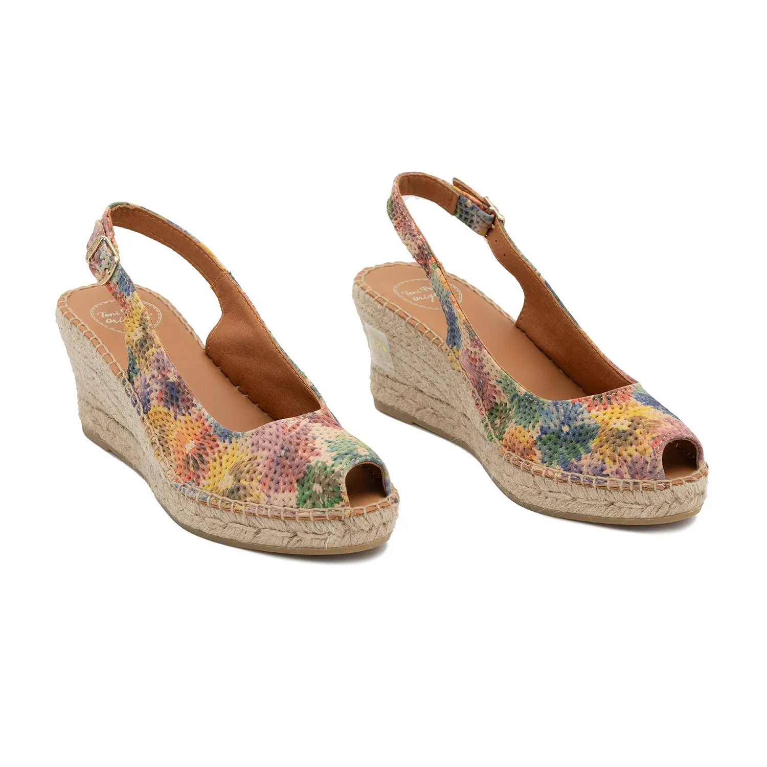 Multicolor peep toe wedge espadrille for Women - Carol-DM