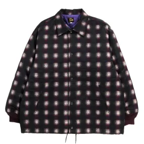 NEEDLES COACH JACKET OMBRE PLAID JACQUARD BORDEAUX