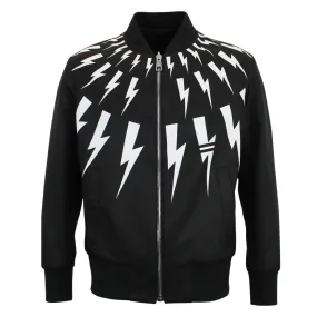 Neil Barrett - Reversible Lightning/Graffiti Print Bomber Jacket