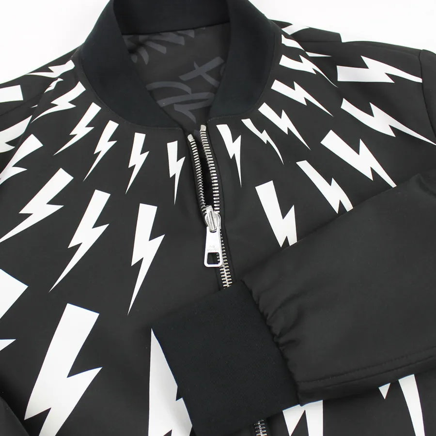 Neil Barrett - Reversible Lightning/Graffiti Print Bomber Jacket