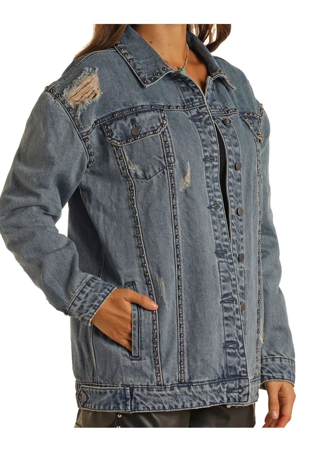 Panhandle Slim Womens Studded Denim Jacket