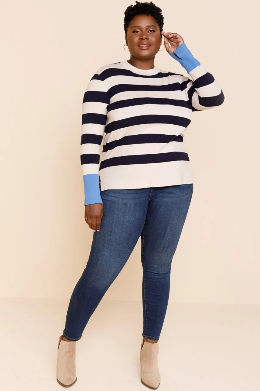 Paula Stripe Long Sleeve Sweater