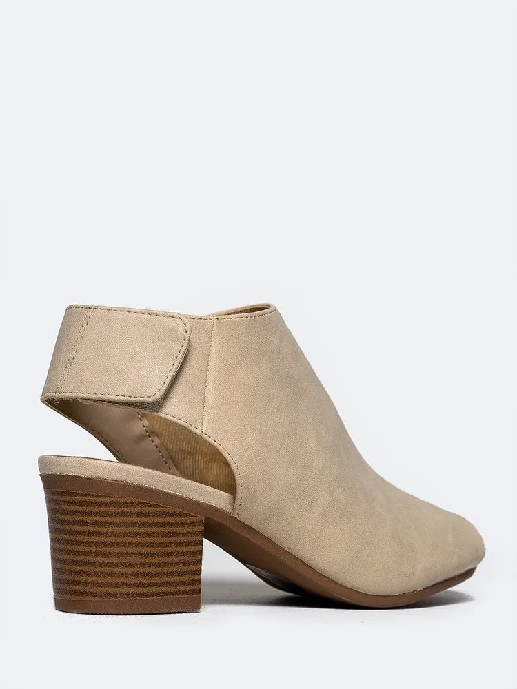 Peep Toe Low Heel Ankle Bootie