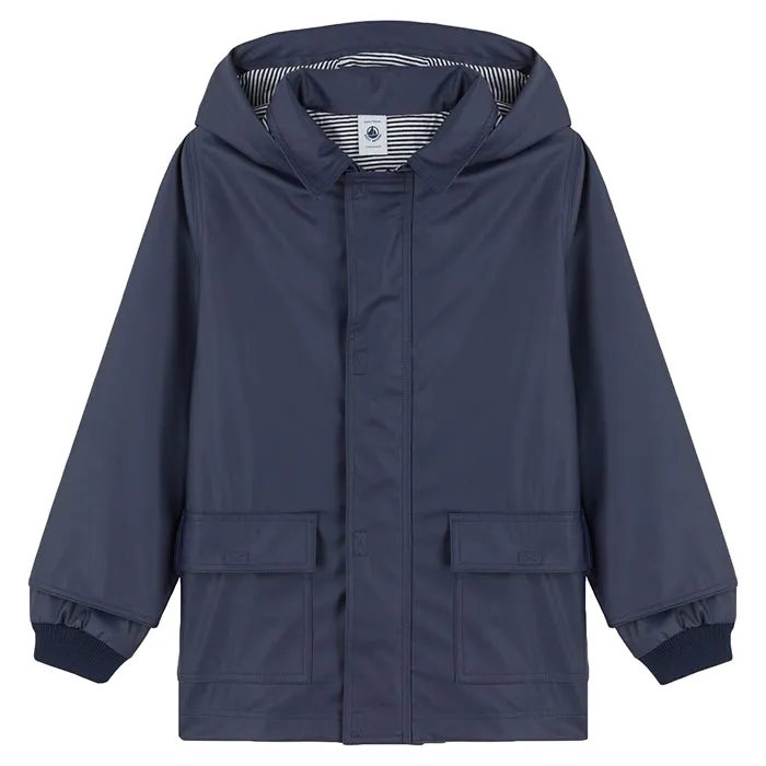 Petit Bateau Child Batah Iconic Raincoat Tuxedo Blue