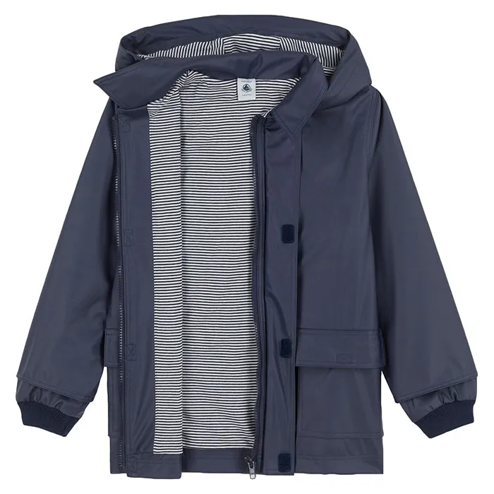 Petit Bateau Child Batah Iconic Raincoat Tuxedo Blue