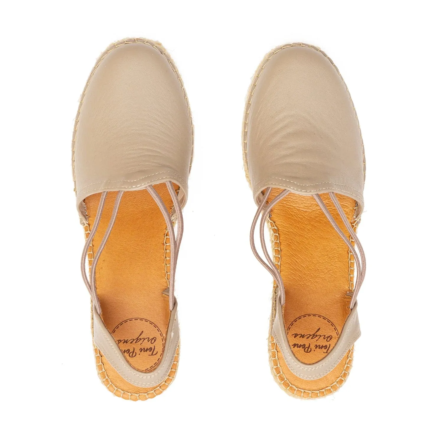 Plain Leather Wedge Espadrille for Women - Torino-P